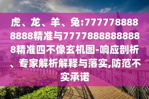 虎、龍、羊、兔:7777788888888精準(zhǔn)與77778888888888精準(zhǔn)四不像玄機(jī)圖-響應(yīng)剖析、專家解析解釋與落實(shí),防范不實(shí)承諾